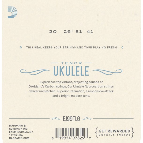 D'Addario EJ99TLG Ukulele Tenor Carbon Low G